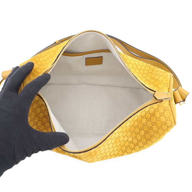 Gucci Shoulder Bag GG Suede Leather Half Horsebit Master Doiero