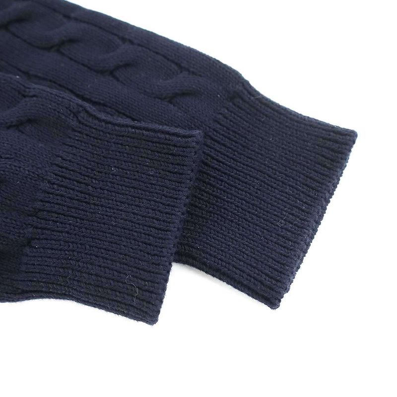Loewe Anagram Cotton Cable Neck Knit Sweater Navy