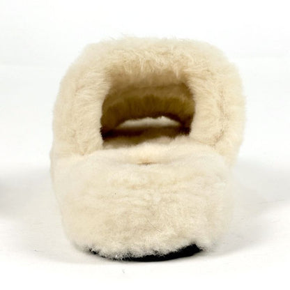 Celine Slide Triomphe Sandals Shearling Shoes Fur Ivory