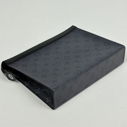 Louis Vuitton Pochette Voyage Clutch Monogram Eclipse Gray Black