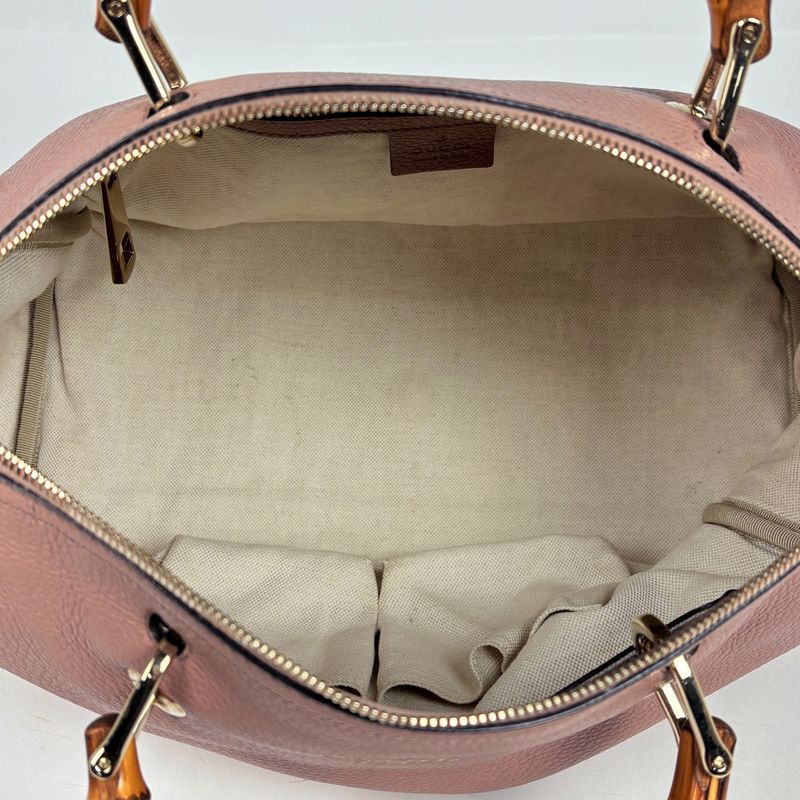 Gucci Bamboo 2-Way Shoulder Bag Leather Pink