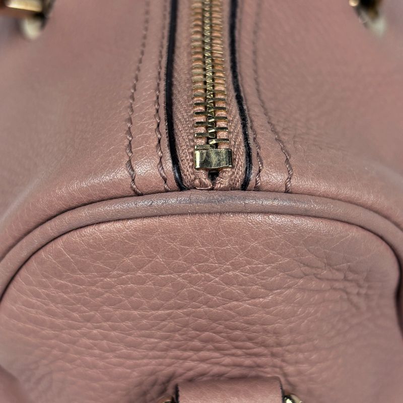 Gucci Bamboo 2-Way Shoulder Bag Leather Pink