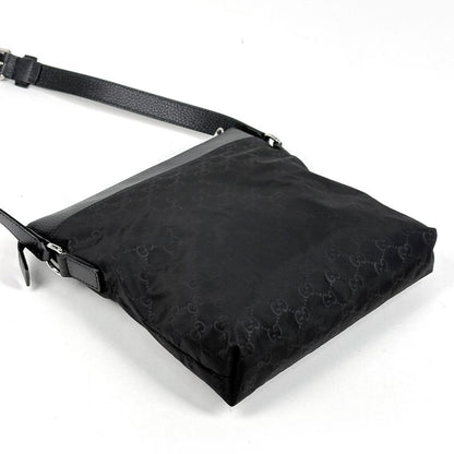 Gucci GG Pattern Shoulder Bag Nylon Black