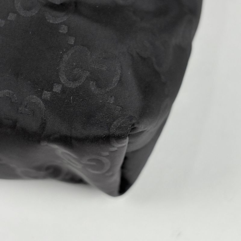 Gucci GG Pattern Shoulder Bag Nylon Black