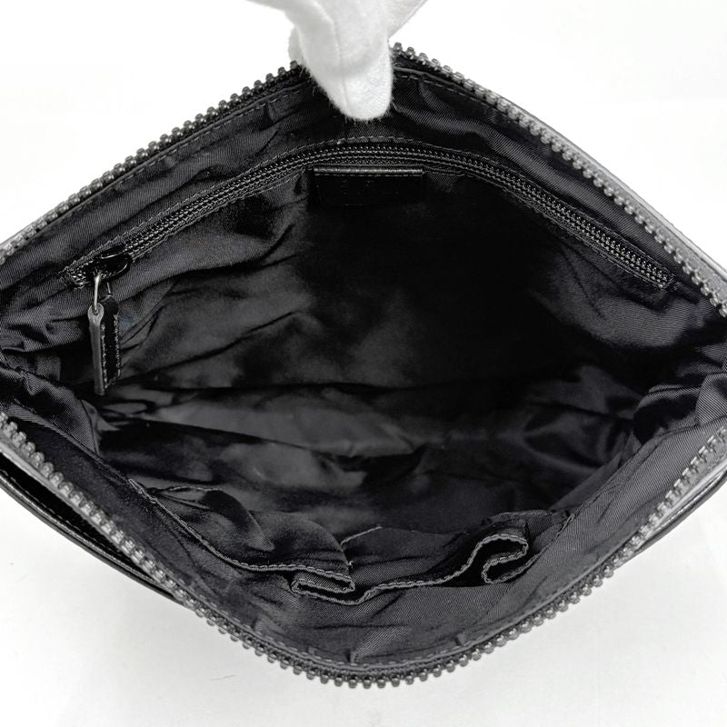 Gucci GG Pattern Shoulder Bag Nylon Black