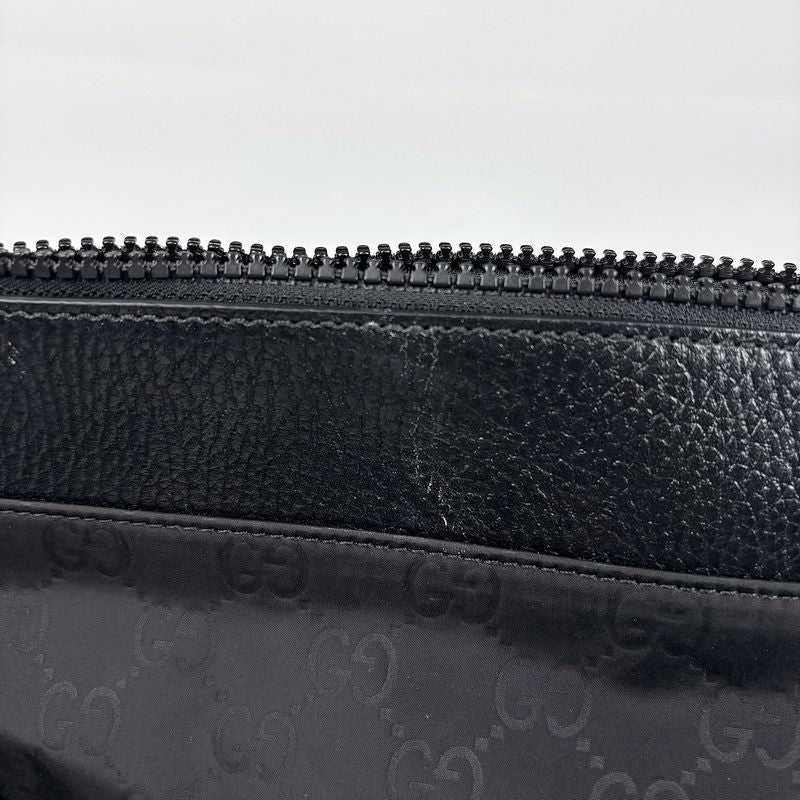 Gucci GG Pattern Shoulder Bag Nylon Black