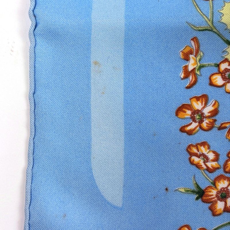 Hermes Carre 90 la Prairie Grassland Scarf Silk Light Blue Light Multicolor