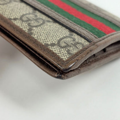 Gucci Ophidia GG Coin Wallet Pattern Double Web Sherry