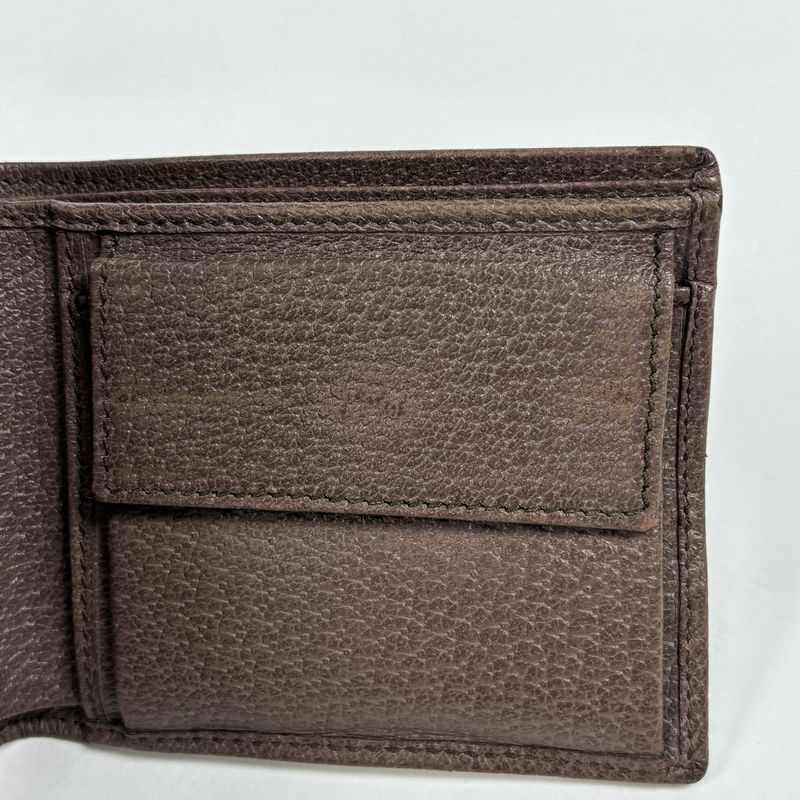 Gucci Ophidia GG Coin Wallet Pattern Double Web Sherry