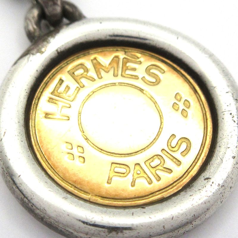 Hermes Necklace Silver 18k Yellow Gold External Chain X