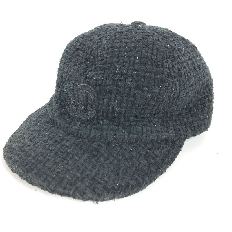 Chanel Cap CC Logo Cotton Black