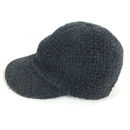 Chanel Cap CC Logo Cotton Black
