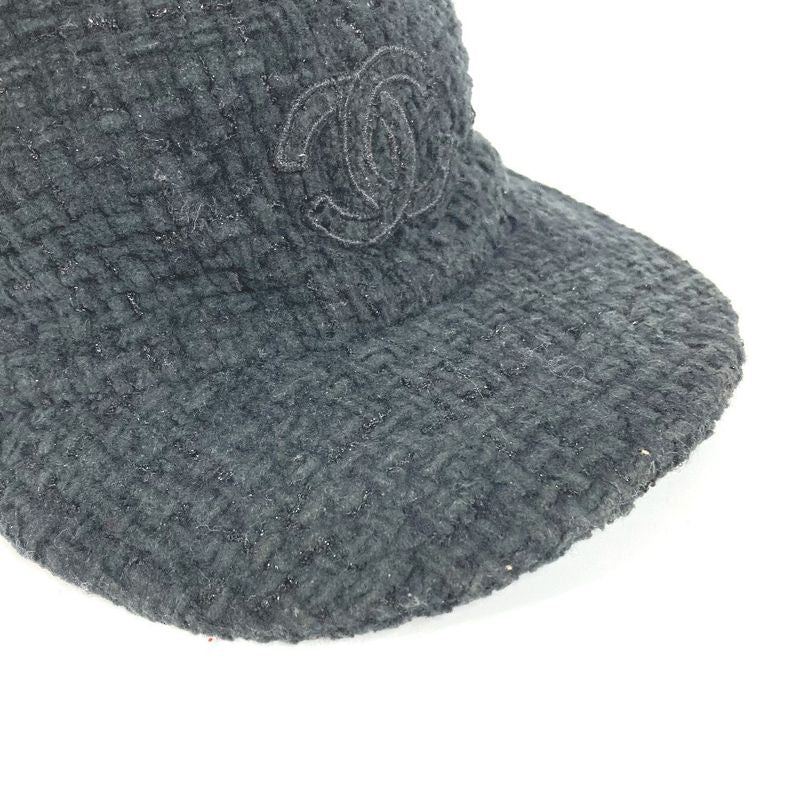 Chanel Cap CC Logo Cotton Black