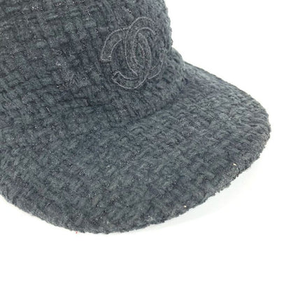 Chanel Cap CC Logo Cotton Black