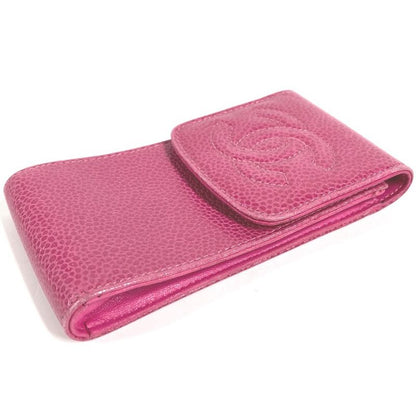 Chanel Pouch CC Logo Caviar Leather Pink