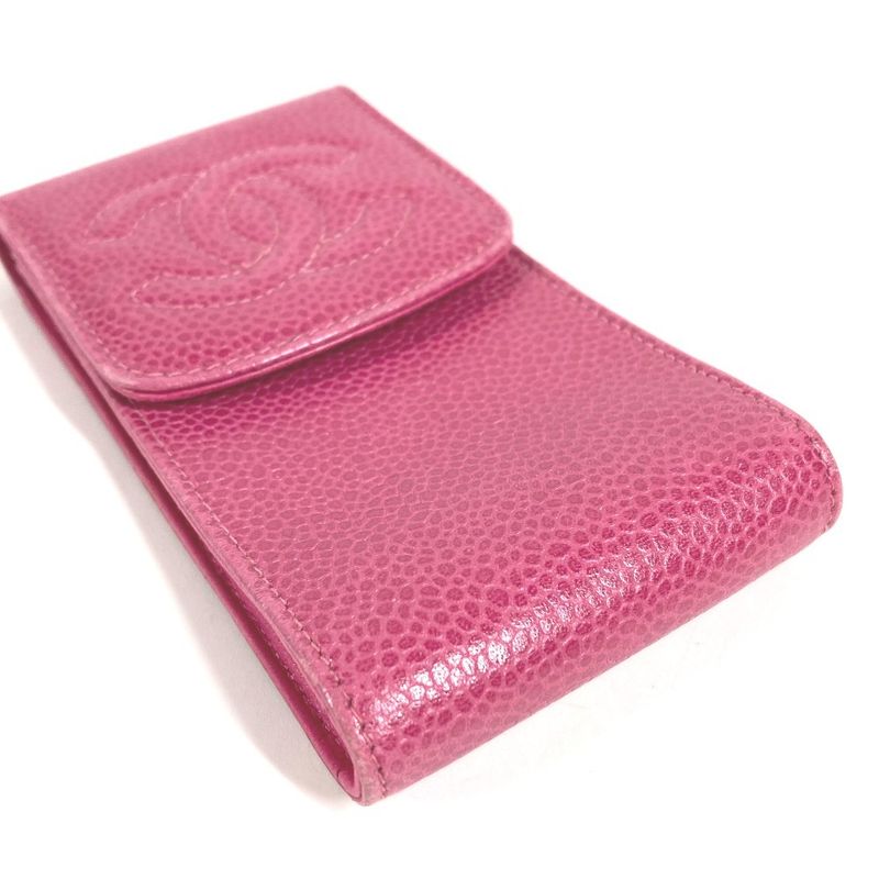 Chanel Pouch CC Logo Caviar Leather Pink