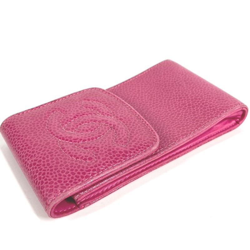 Chanel Pouch CC Logo Caviar Leather Pink