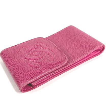 Chanel Pouch CC Logo Caviar Leather Pink
