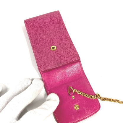 Chanel Pouch CC Logo Caviar Leather Pink