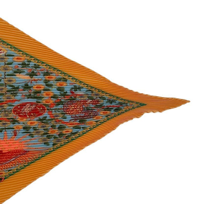 Hermes Scarf Pleated Axis Mundi Center of the World Yellow