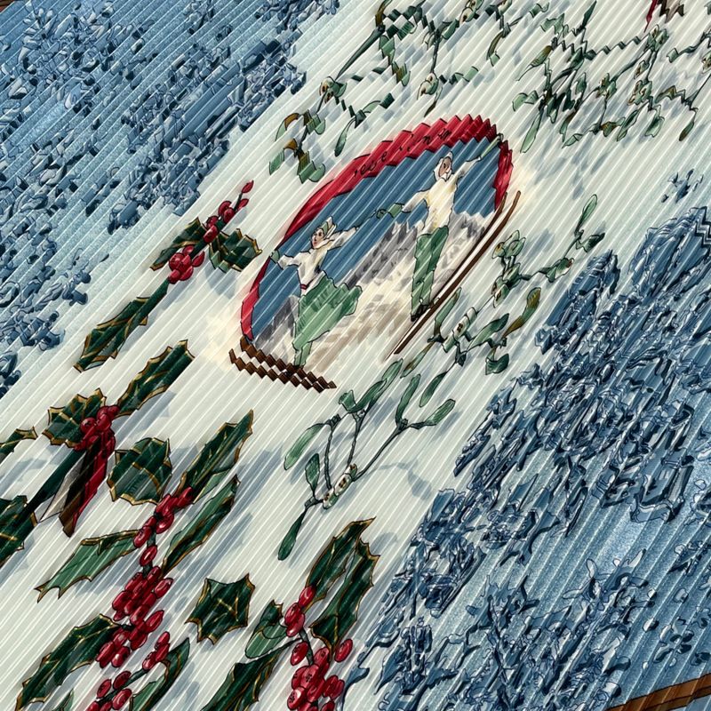 Hermes Scarf Pleated Silk Neige D'antan Last Year's Snow Blue