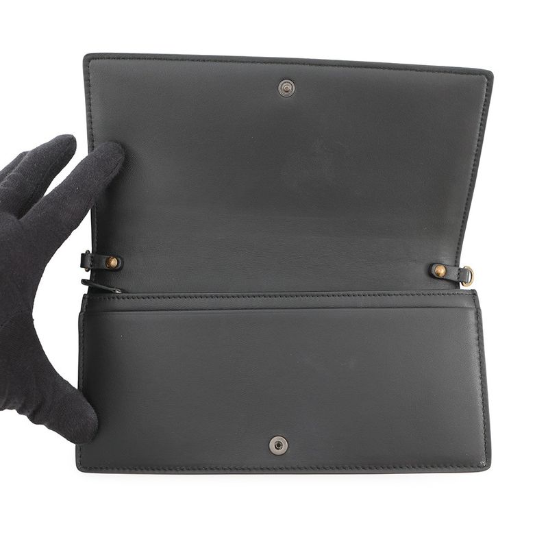 Bottega Veneta Chain Wallet Intrecciato Nylon Leather