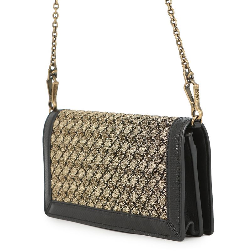 Bottega Veneta Chain Wallet Intrecciato Nylon Leather
