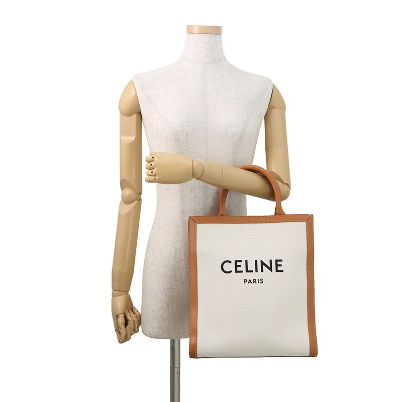 Celine Tote Vertical Cover Small 2-Way Shoulder Bag Natural Tan