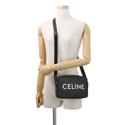 Celine Shoulder Bag Triomphe Horizontal Leather Black Brown
