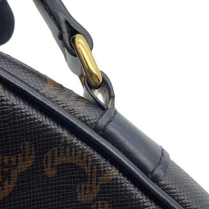 Celine Shoulder Bag Triomphe Horizontal Leather Black Brown