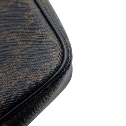 Celine Shoulder Bag Triomphe Horizontal Leather Black Brown