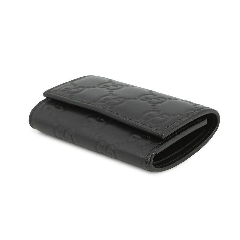 Gucci 6 Key Case Guccissima Leather Black Key Holder