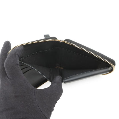 Loewe Bifold Wallet Anagram Puzzle Compact Zip Leather Black Multicolor
