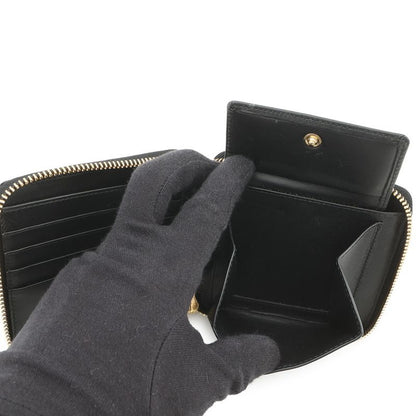 Loewe Bifold Wallet Anagram Puzzle Compact Zip Leather Black Multicolor