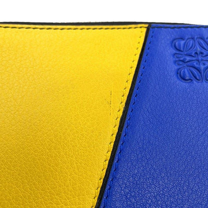 Loewe Bifold Wallet Anagram Puzzle Compact Zip Leather Black Multicolor