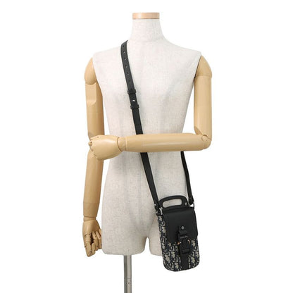 Dior Shoulder Bag Oblique Saddle Vertical Pouch Black Beige Navy