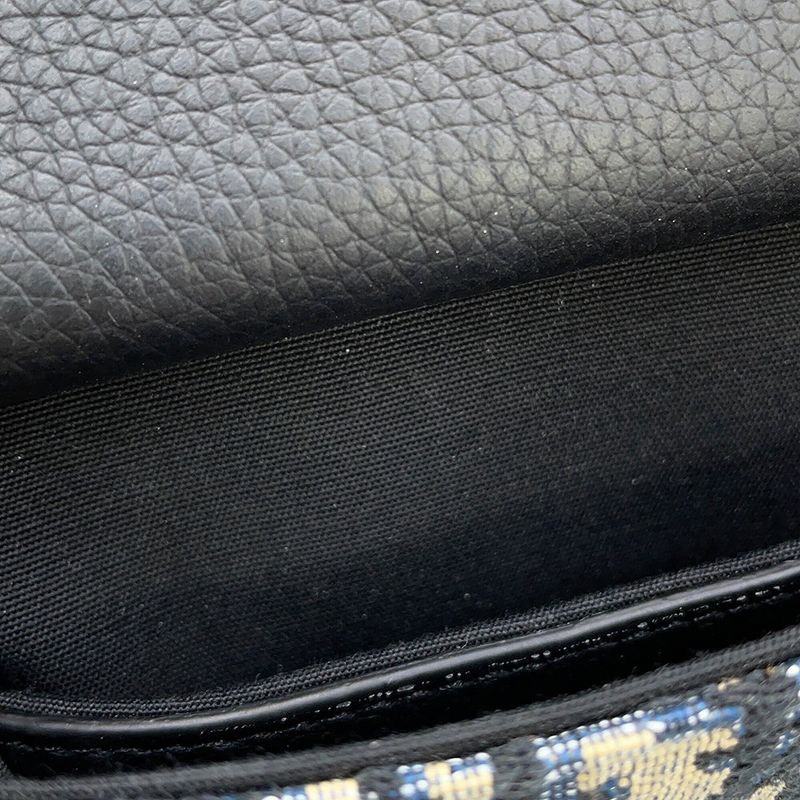 Dior Shoulder Bag Oblique Saddle Vertical Pouch Black Beige Navy