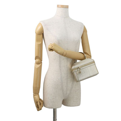 Bvlgari Handbag Serpenti Vanity Bag Calung Embossed Leather 2-Way Champagne