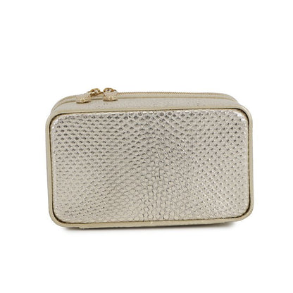 Bvlgari Handbag Serpenti Vanity Bag Calung Embossed Leather 2-Way Champagne