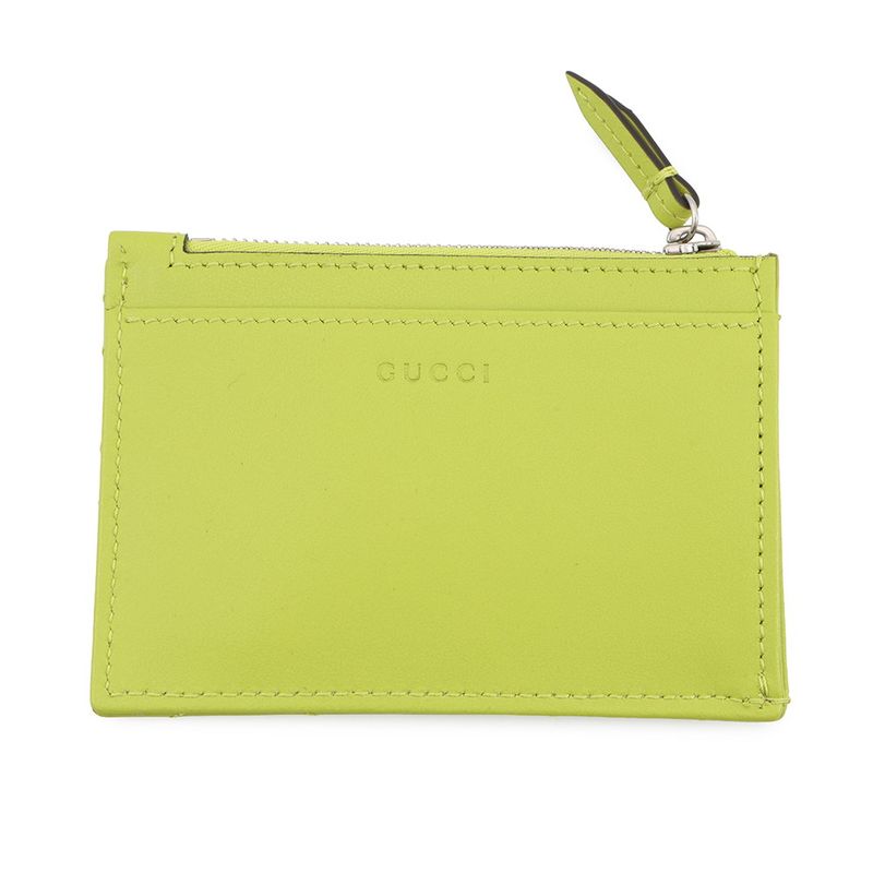 Gucci Key Case GG Marmont Double Chevron Quilted Card Bright Green