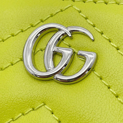 Gucci Key Case GG Marmont Double Chevron Quilted Card Bright Green