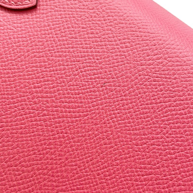Hermes Handbag Kelly 28 Sellier Rose Azalea Silver Epsom