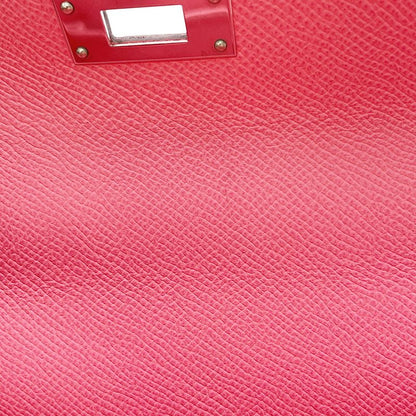 Hermes Handbag Kelly 28 Sellier Rose Azalea Silver Epsom