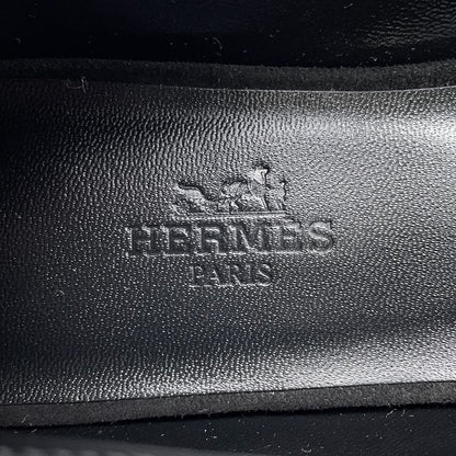 Hermes Ballet Shoes Light Rhinestone Suede 36 Black