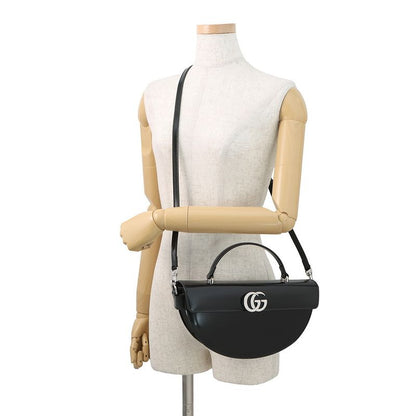 Gucci Leather GG Half Moon 2-Way Shoulder Bag Black