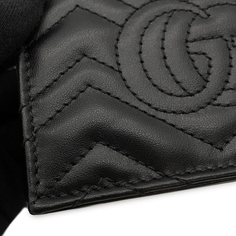Gucci Bifold Wallet GG Marmont Double Mini Chevron