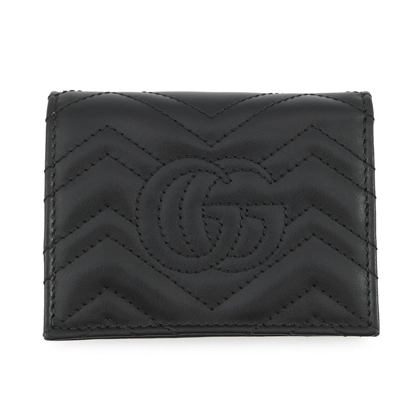 Gucci Bifold Wallet GG Marmont Double Mini Chevron