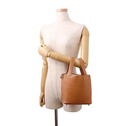 Hermes Handbag Picotin Lock PM Gold Silver Taurillon Clemence