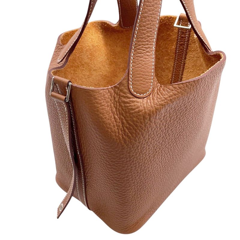 Hermes Handbag Picotin Lock PM Gold Silver Taurillon Clemence