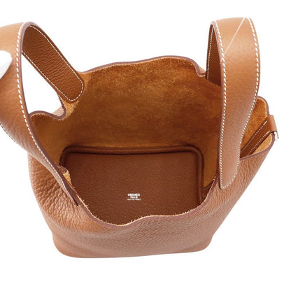 Hermes Handbag Picotin Lock PM Gold Silver Taurillon Clemence